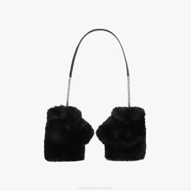 Kurt Geiger guantes sin dedos london poppy BL0H508 | accesorios negro mujer