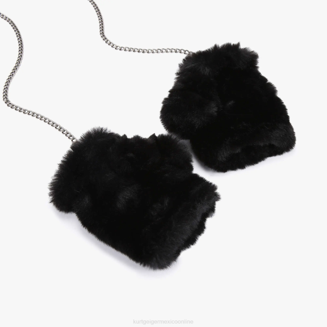 Kurt Geiger guantes sin dedos london poppy BL0H508 | accesorios negro mujer