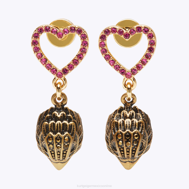 Kurt Geiger Pendientes de águila del corazón de Londres BL0H527 | accesorios combinación rosa mujer