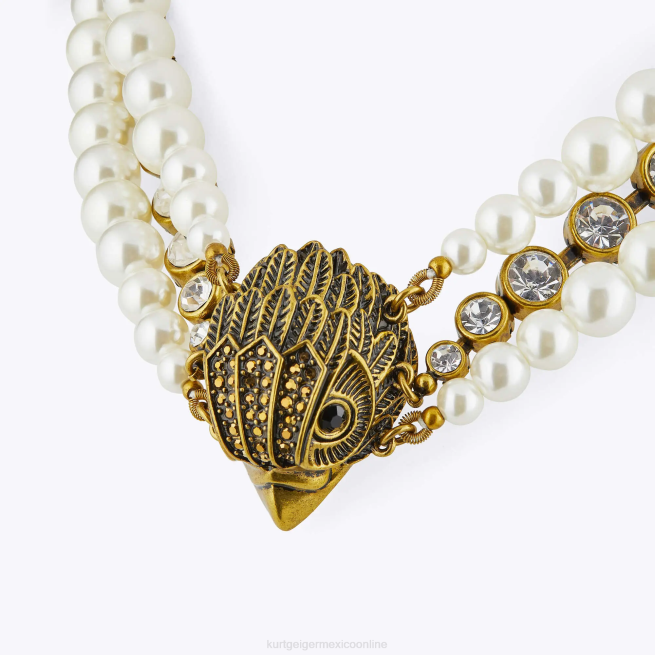 Kurt Geiger collar de perlas london eagle xl BL0H571 | accesorios blanco mujer