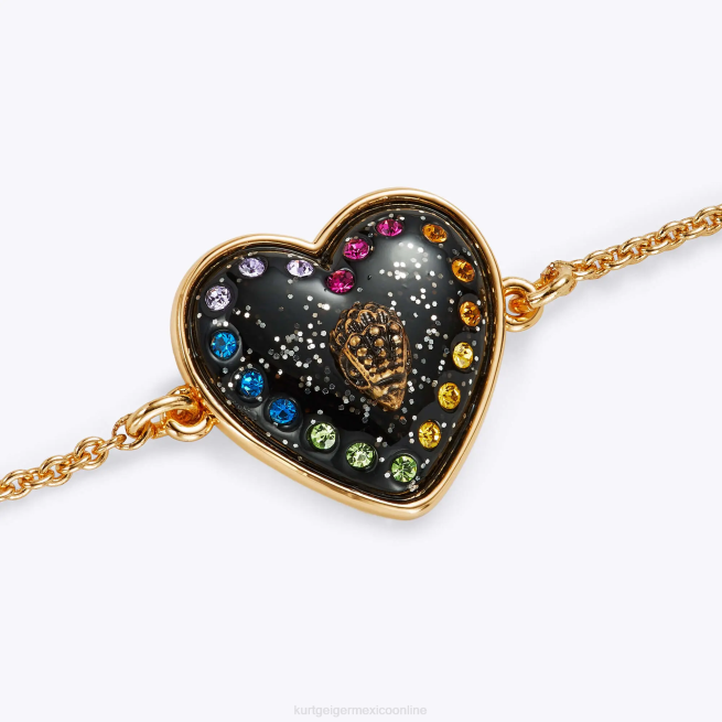 Kurt Geiger pulsera de corazón con purpurina de Londres BL0H578 | accesorios combinación negra mujer
