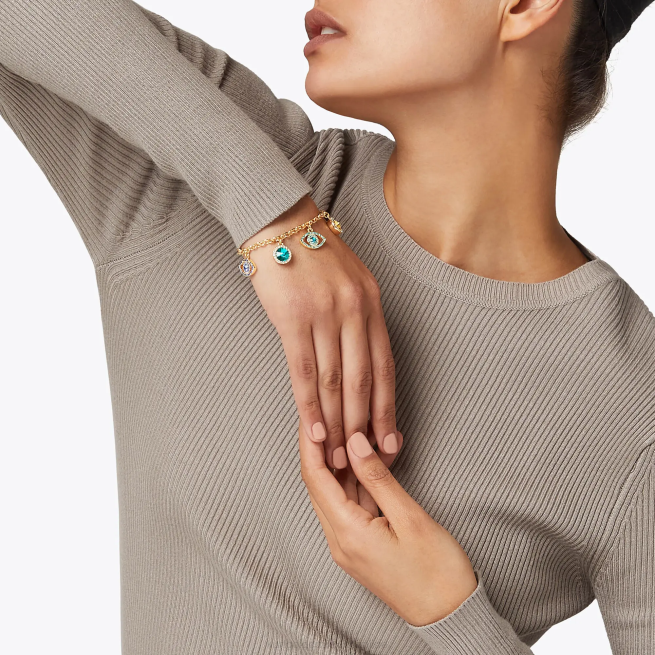 Kurt Geiger pulsera de cristal de mal de ojo de Londres BL0H588 | accesorios oro mujer