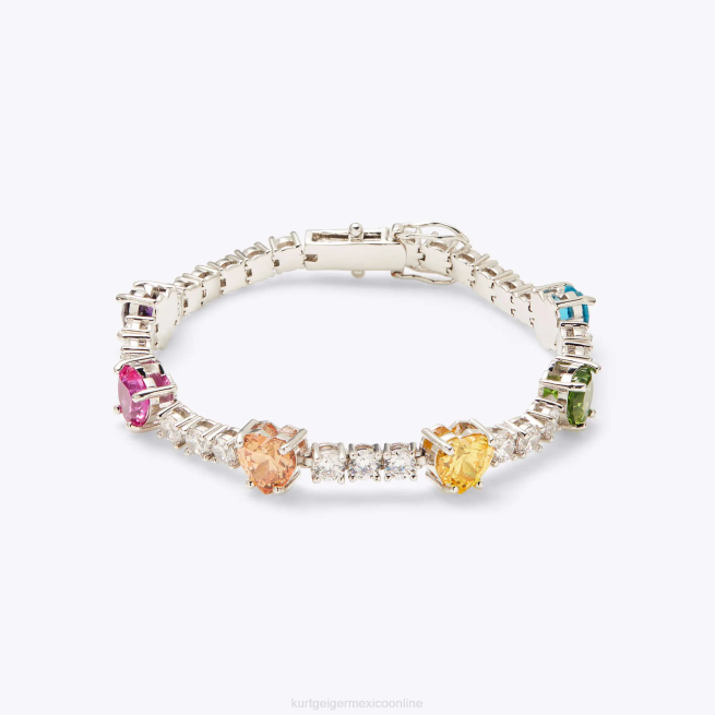 Kurt Geiger pulsera de tenis con corazones de Londres BL0H551 | accesorios combinación de plata mujer
