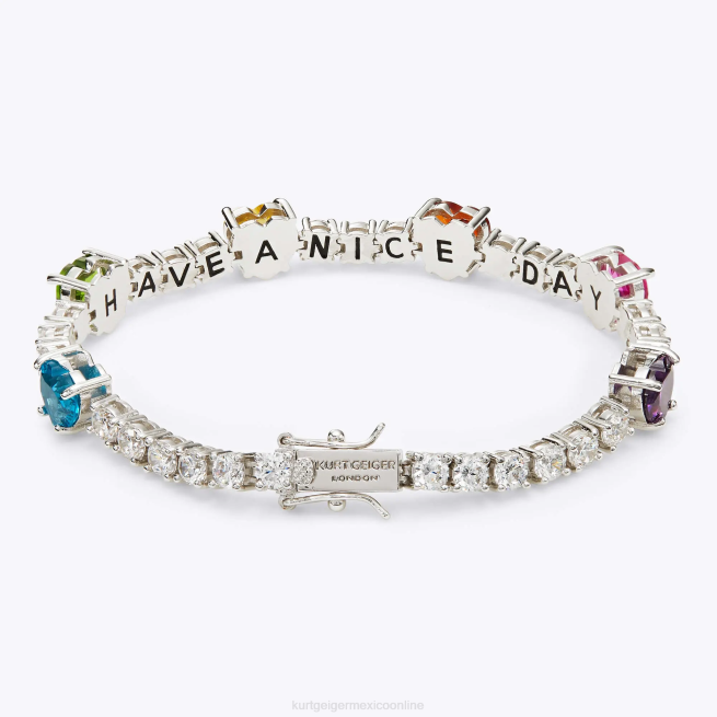 Kurt Geiger pulsera de tenis con corazones de Londres BL0H551 | accesorios combinación de plata mujer