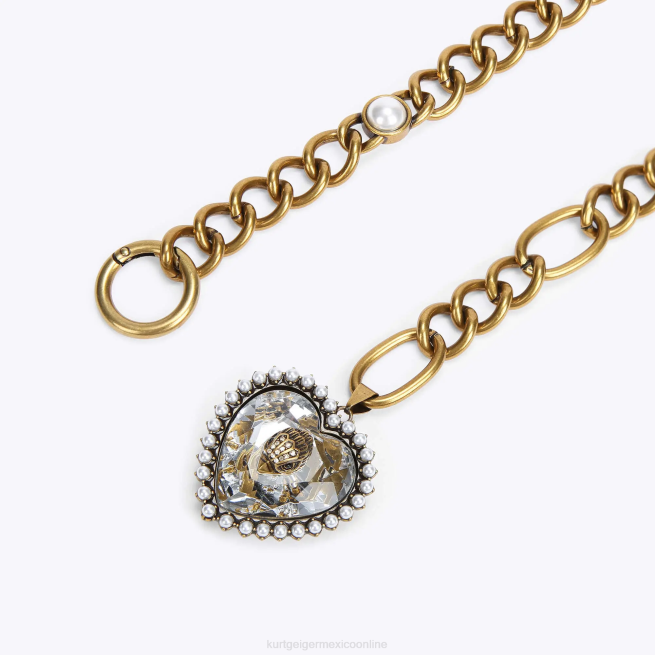 Kurt Geiger cinturón con cadena y corazón de águila de Londres BL0H501 | accesorios oro mujer