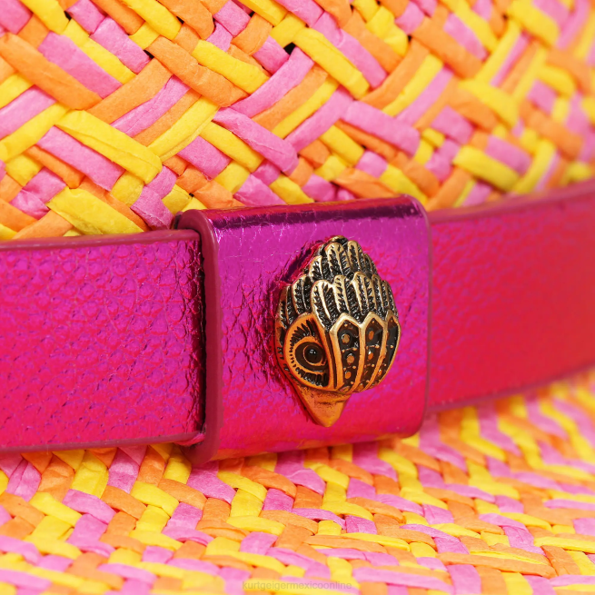 Kurt Geiger sombrero fedora de paja con flecos BL0H474 | accesorios combinación rosa mujer