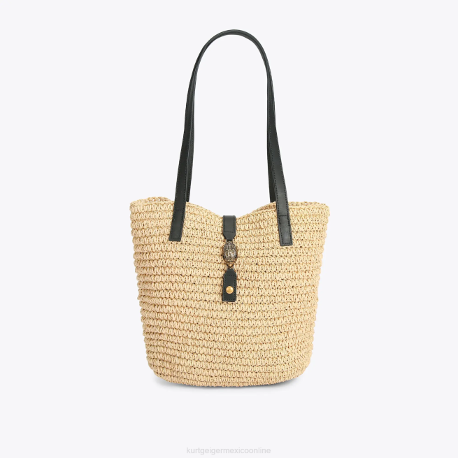 Kurt Geiger bolso tote london hampton de rafia BL0H462 | bolsas beige mujer