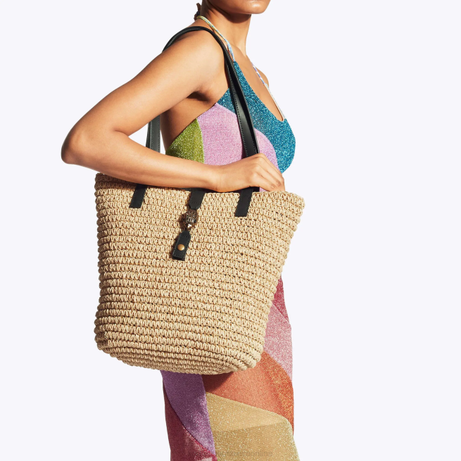 Kurt Geiger bolso tote london hampton de rafia BL0H462 | bolsas beige mujer