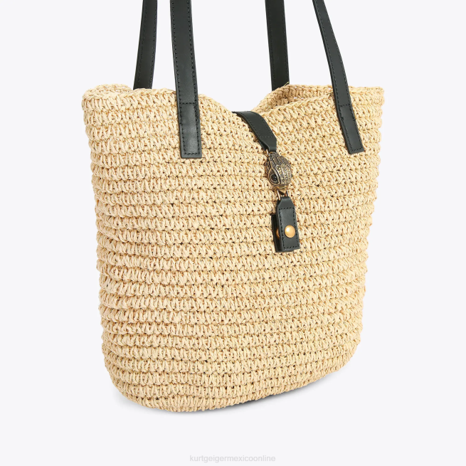 Kurt Geiger bolso tote london hampton de rafia BL0H462 | bolsas beige mujer
