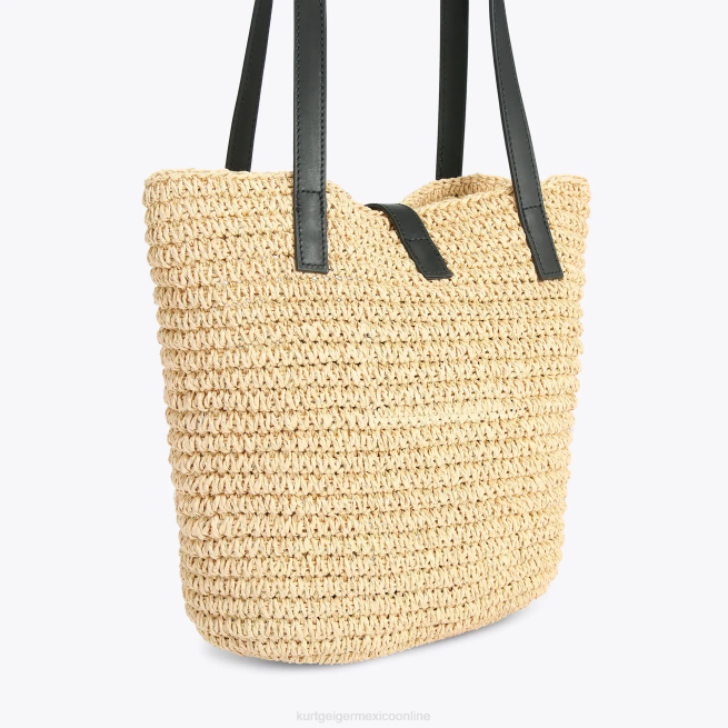 Kurt Geiger bolso tote london hampton de rafia BL0H462 | bolsas beige mujer
