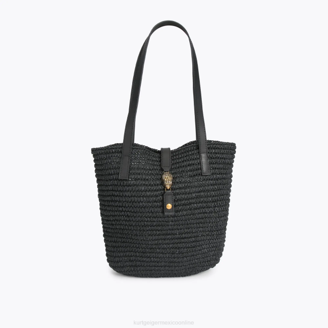Kurt Geiger bolso tote london hampton de rafia BL0H463 | bolsas negro mujer
