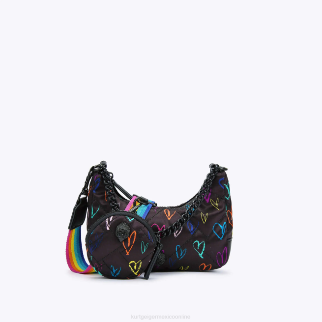 Kurt Geiger Bandolera pequeña de material reciclado London BL0H279 | bolsas negro otro mujer