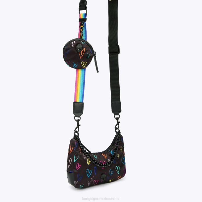 Kurt Geiger Bandolera pequeña de material reciclado London BL0H279 | bolsas negro otro mujer