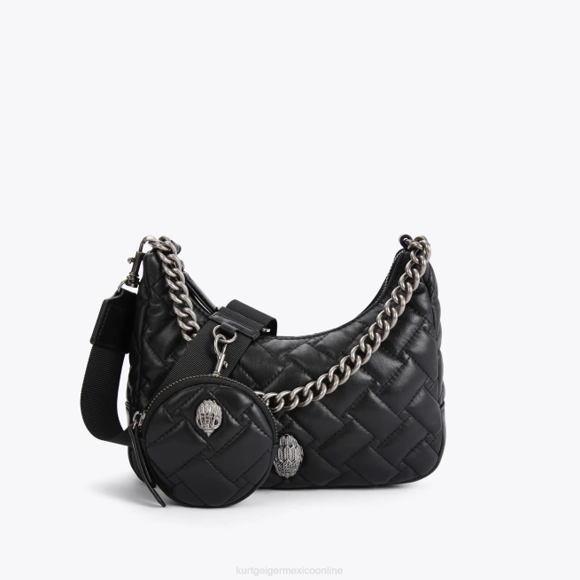 Kurt Geiger bandolera de cuero london BL0H278 | bolsas combinación negra mujer