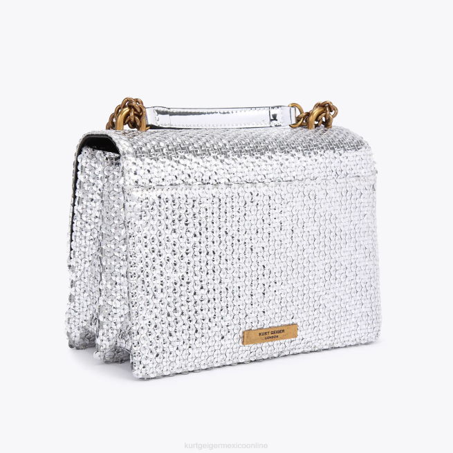 Kurt Geiger bandolera londres Shoreditch BL0H122 | bolsas plata mujer