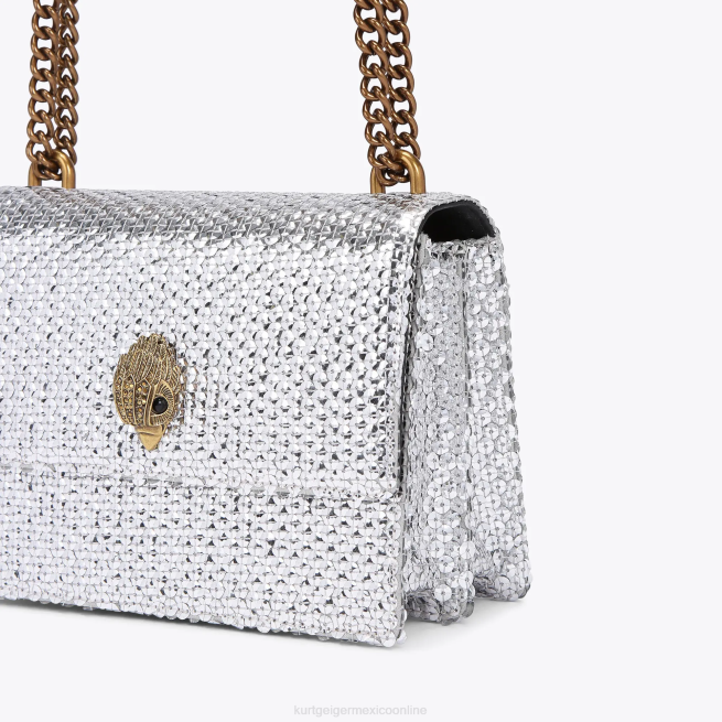Kurt Geiger bandolera londres Shoreditch BL0H122 | bolsas plata mujer