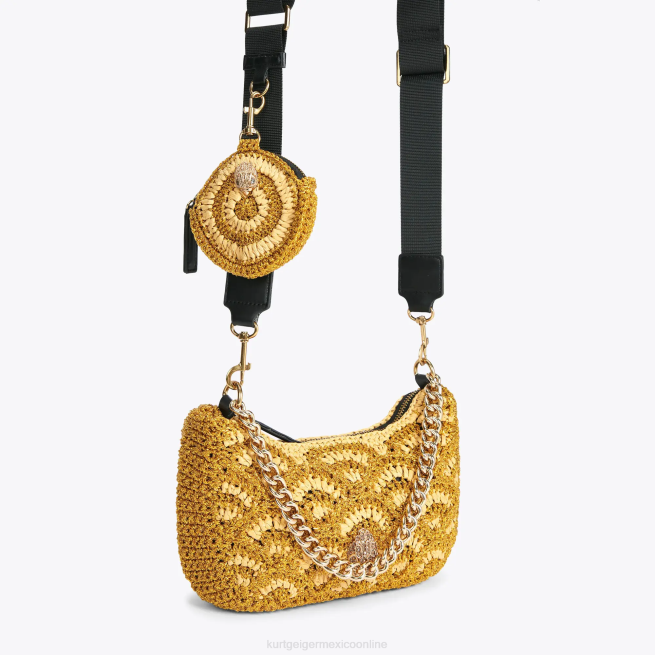 Kurt Geiger bandolera multicolor de crochet de Londres BL0H471 | bolsas oro mujer