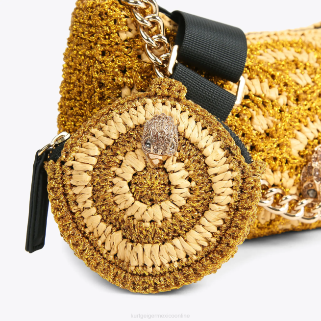 Kurt Geiger bandolera multicolor de crochet de Londres BL0H471 | bolsas oro mujer