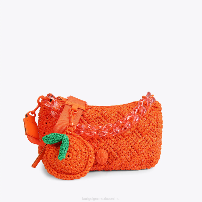 Kurt Geiger bandolera multicolor de crochet de Londres BL0H472 | bolsas naranja mujer