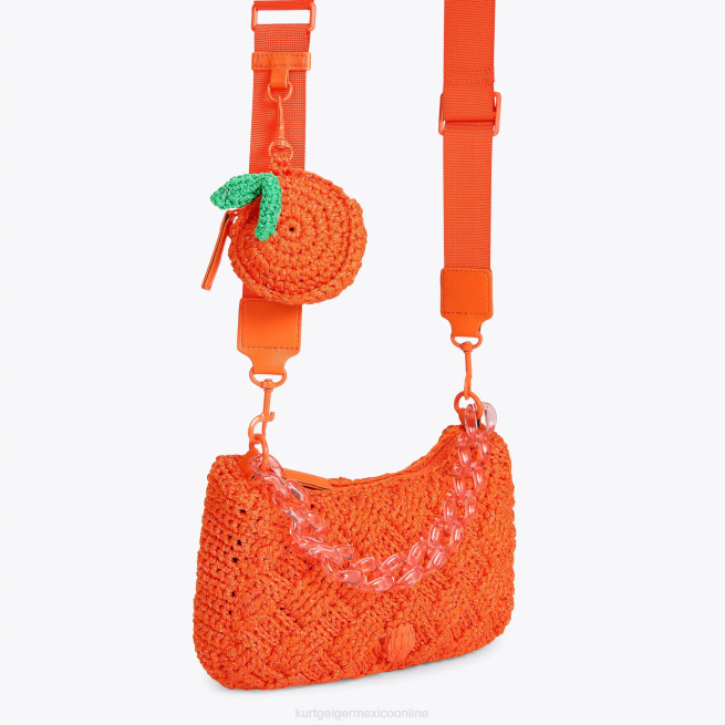 Kurt Geiger bandolera multicolor de crochet de Londres BL0H472 | bolsas naranja mujer