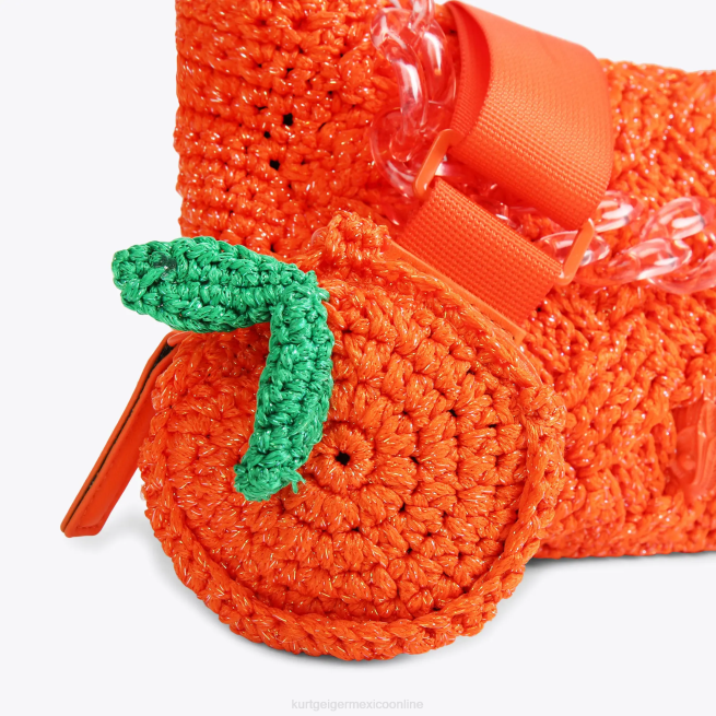Kurt Geiger bandolera multicolor de crochet de Londres BL0H472 | bolsas naranja mujer