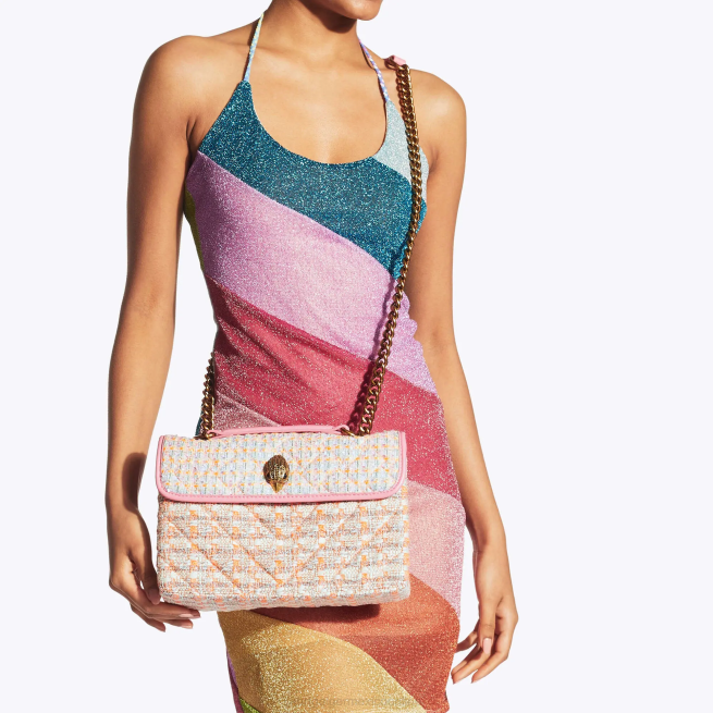 Kurt Geiger bolso kensington de tweed londres BL0H9 | bolsas naranja mujer