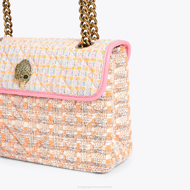 Kurt Geiger bolso kensington de tweed londres BL0H9 | bolsas naranja mujer