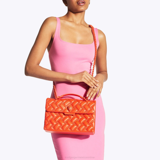 Kurt Geiger bolso kensington londres empapado BL0H10 | bolsas naranja mujer