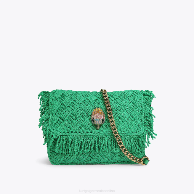 Kurt Geiger flecos de crochet londres kensington BL0H45 | bolsas verde mujer