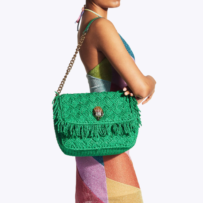 Kurt Geiger flecos de crochet londres kensington BL0H45 | bolsas verde mujer
