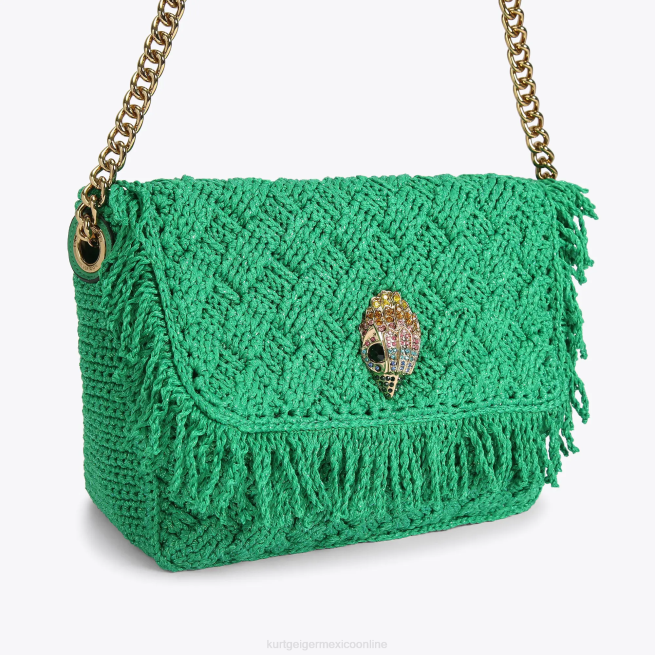 Kurt Geiger flecos de crochet londres kensington BL0H45 | bolsas verde mujer