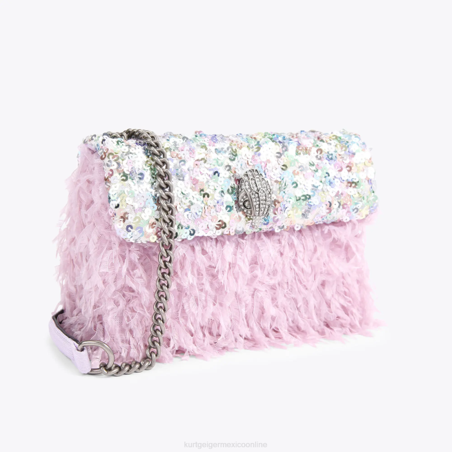 Kurt Geiger lentejuelas londres medio kensington BL0H43 | bolsas combinación rosa mujer