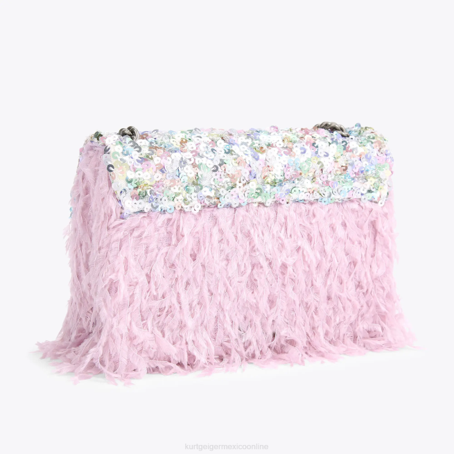 Kurt Geiger lentejuelas londres medio kensington BL0H43 | bolsas combinación rosa mujer