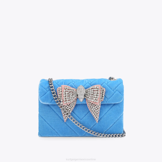 Kurt Geiger london terciopelo mediano kensington BL0H107 | bolsas azul mujer