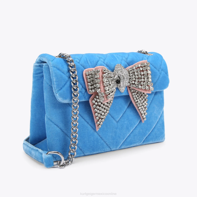 Kurt Geiger london terciopelo mediano kensington BL0H107 | bolsas azul mujer