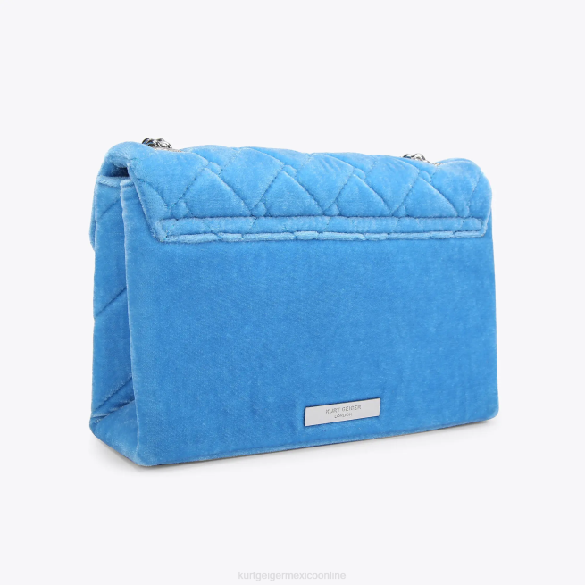 Kurt Geiger london terciopelo mediano kensington BL0H107 | bolsas azul mujer