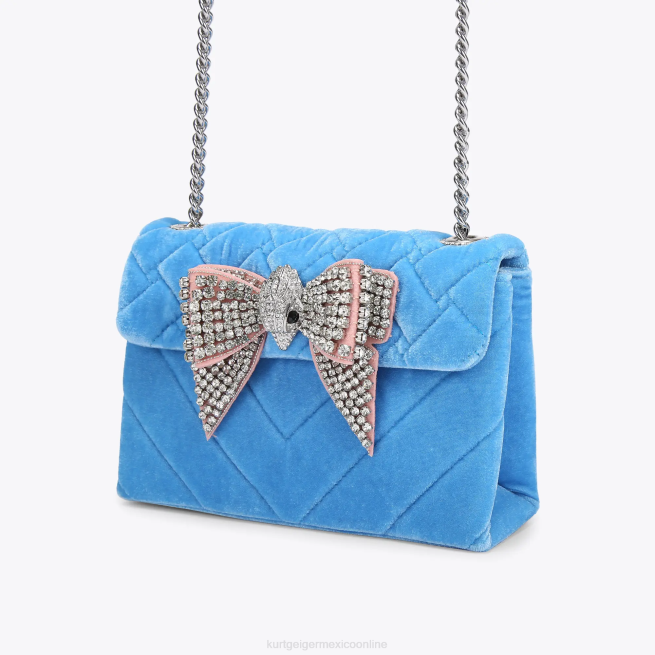 Kurt Geiger london terciopelo mediano kensington BL0H107 | bolsas azul mujer