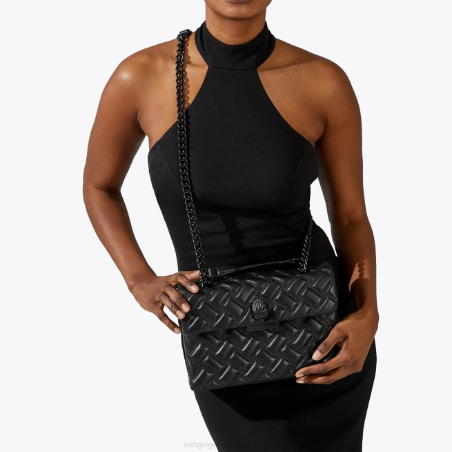 Kurt Geiger londres kensington empapado BL0H42 | bolsas negro mujer