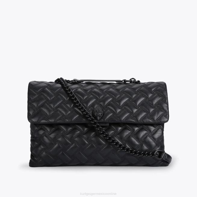 Kurt Geiger londres xxl kensington empapado BL0H65 | bolsas negro mujer
