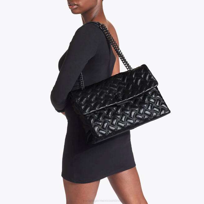 Kurt Geiger londres xxl kensington empapado BL0H65 | bolsas negro mujer