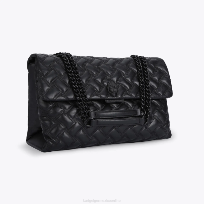 Kurt Geiger londres xxl kensington empapado BL0H65 | bolsas negro mujer