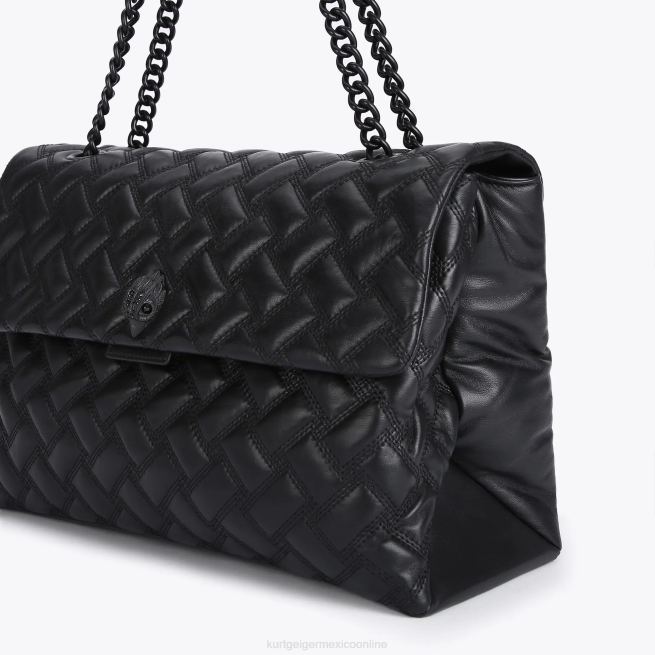 Kurt Geiger londres xxl kensington empapado BL0H65 | bolsas negro mujer