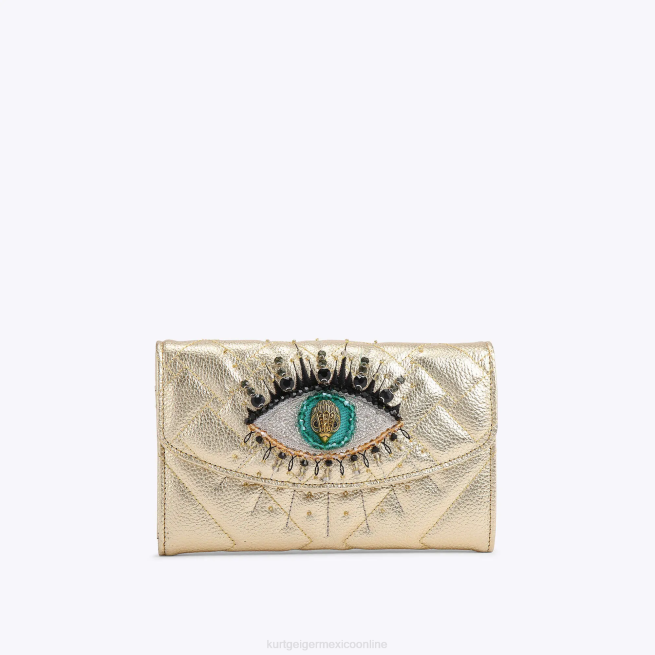 Kurt Geiger cartera london kensington cadena ojo BL0H109 | bolsas oro mujer