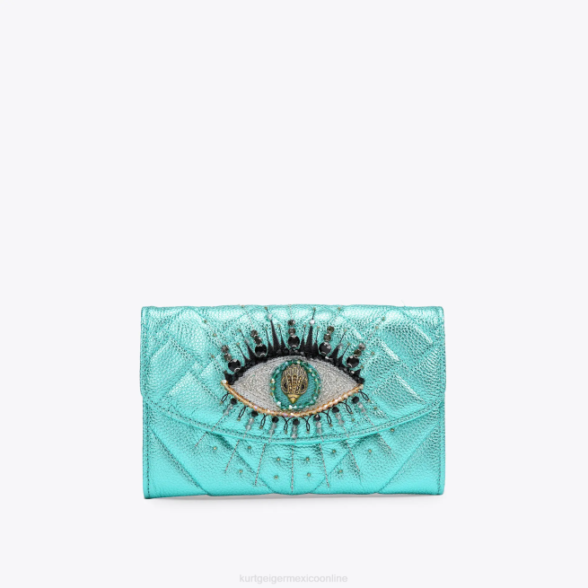 Kurt Geiger cartera london kensington cadena ojo BL0H111 | bolsas verde azulado mujer