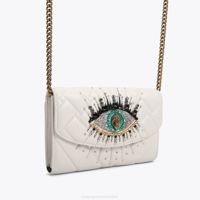 Kurt Geiger cartera london kensington con cadena y ojo BL0H56 | bolsas hueso mujer