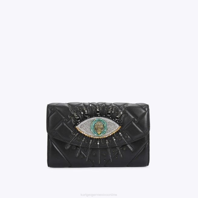 Kurt Geiger cartera london kensington con cadena y ojo BL0H96 | bolsas negro mujer
