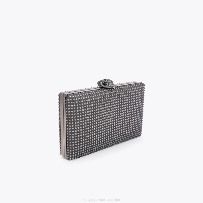 Kurt Geiger bolso de mano kensington con cristales de Londres BL0H55 | bolsas gris mujer