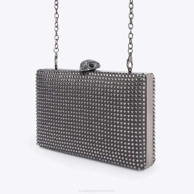 Kurt Geiger bolso de mano kensington con cristales de Londres BL0H55 | bolsas gris mujer