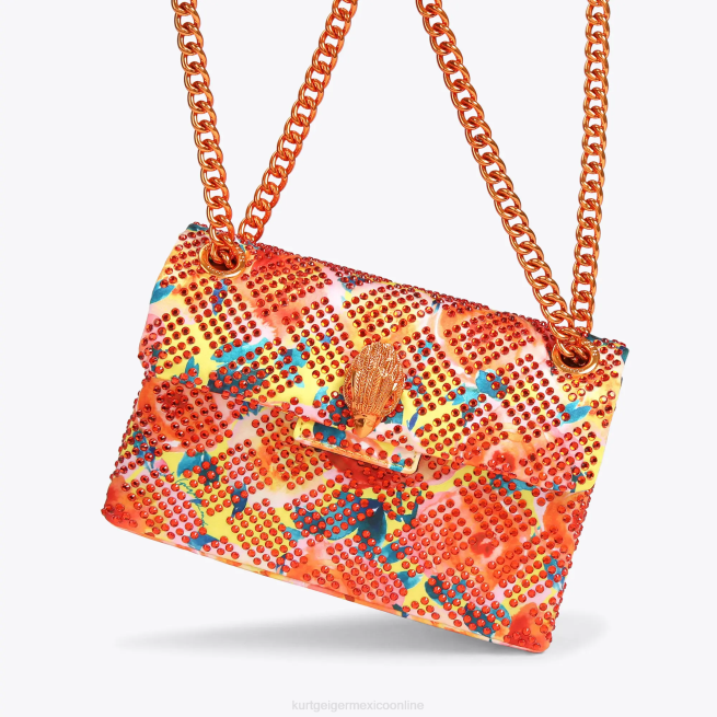 Kurt Geiger Tela de Londres mini Kensington BL0H13 | bolsas naranja mujer