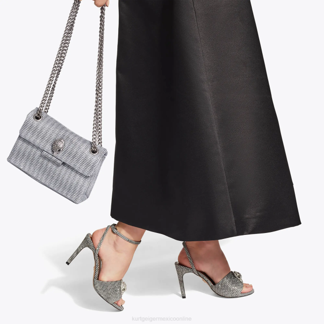 Kurt Geiger Tela de Londres mini Kensington BL0H35 | bolsas plata mujer